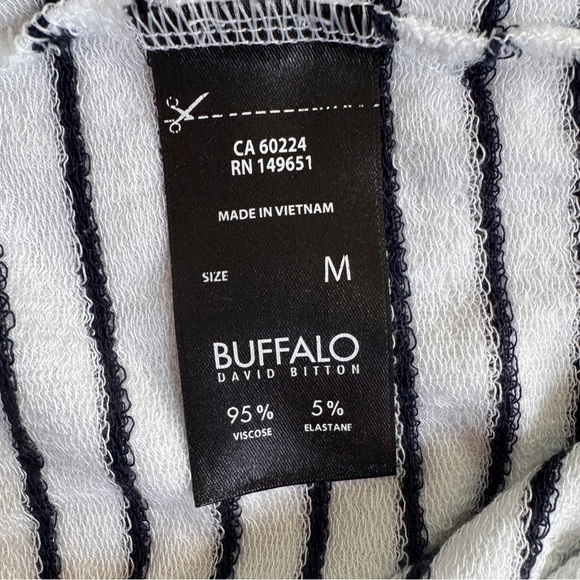 Buffalo David Bitton Black Stripe Short Dolman Sleeve Round Neck Womens Size M - Picture 11 of 12